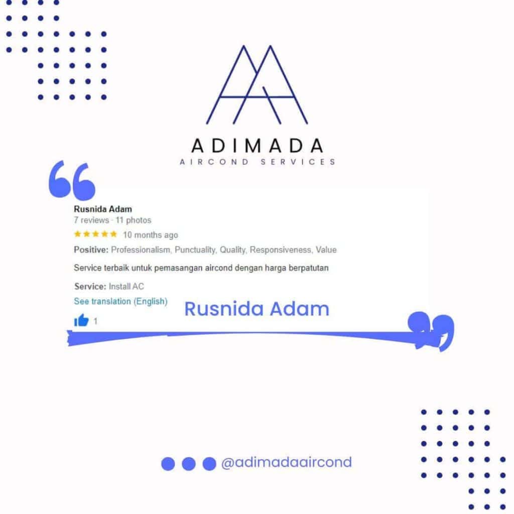 Adimada Aircond Services Testimoni Pasang Aircond