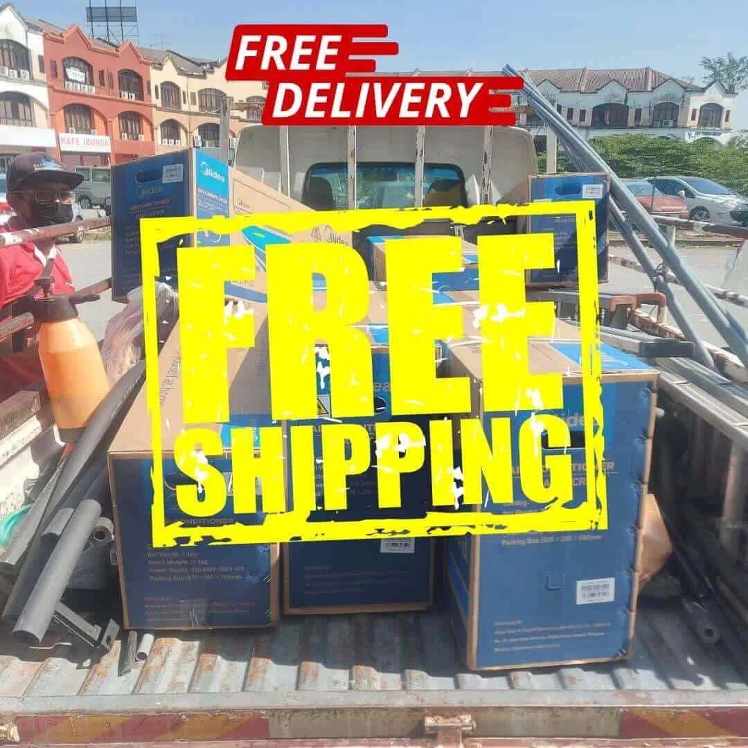 Free delivery aircond siap hantar ke lokasi