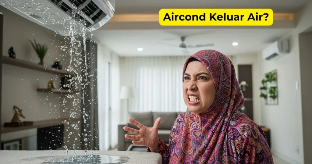 aircond keluar air