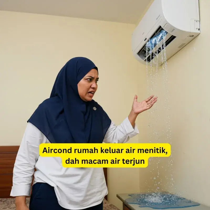 service aircond rumah air menitik