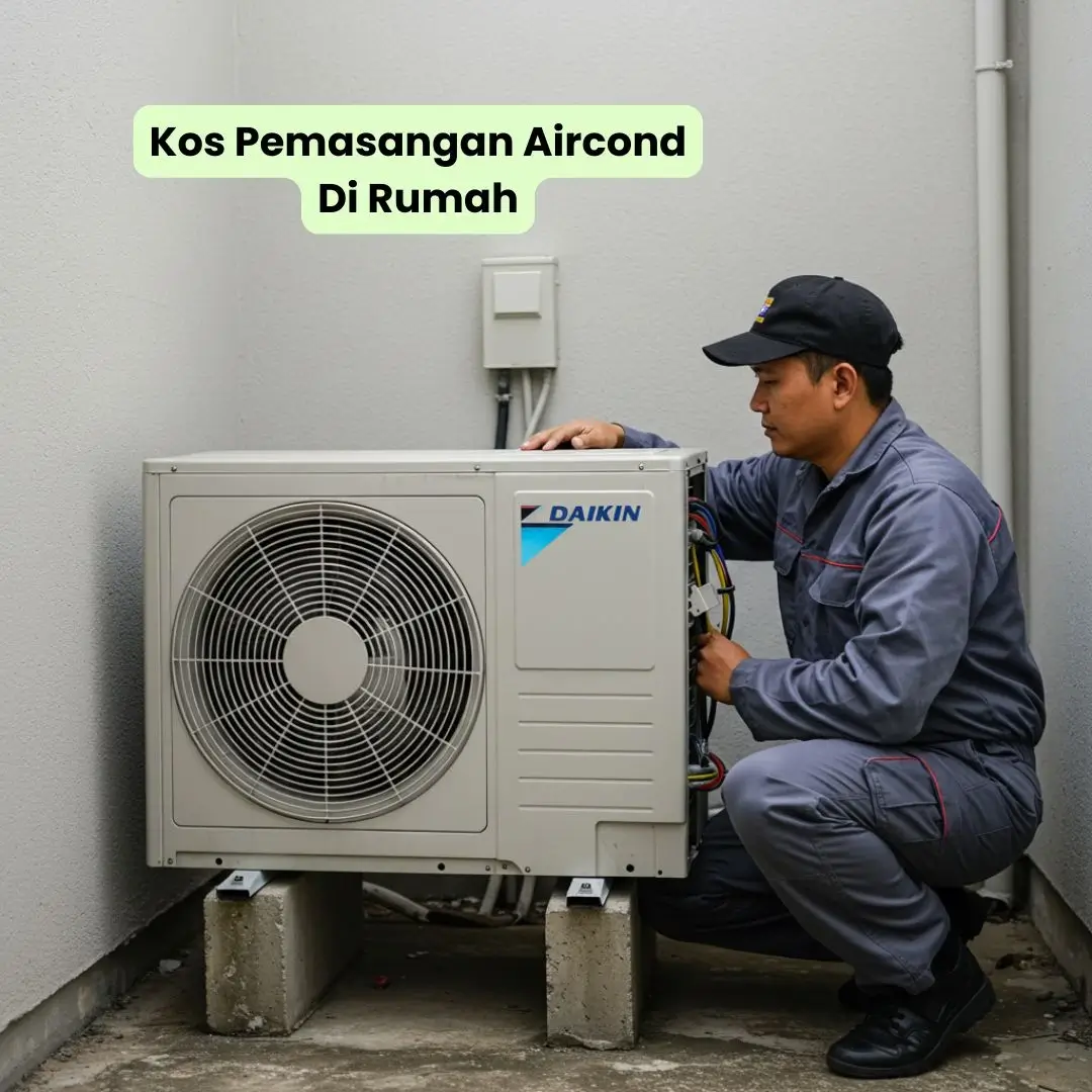 kos pemasangan aircond di rumah