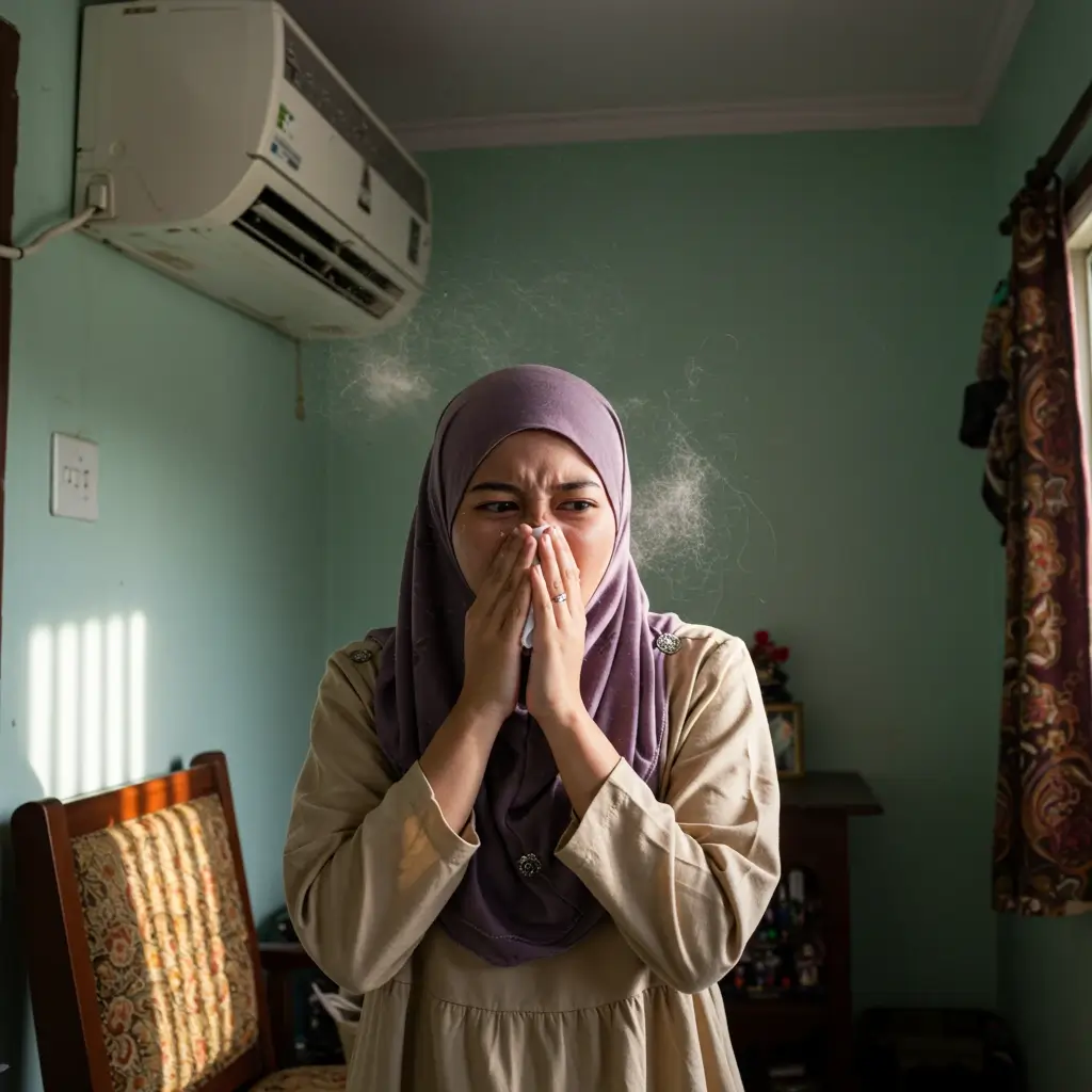 penapis udara kotor alergi