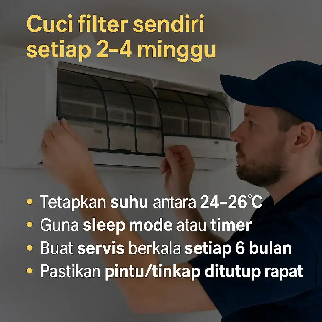 service aircond rumah puncak alam cuci filter