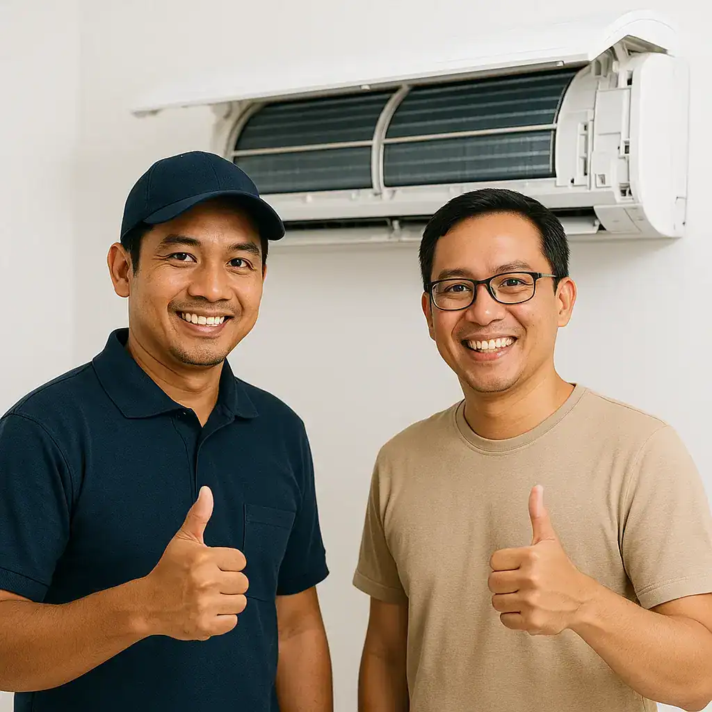 servis aircond rumah setia alam technician dan cust