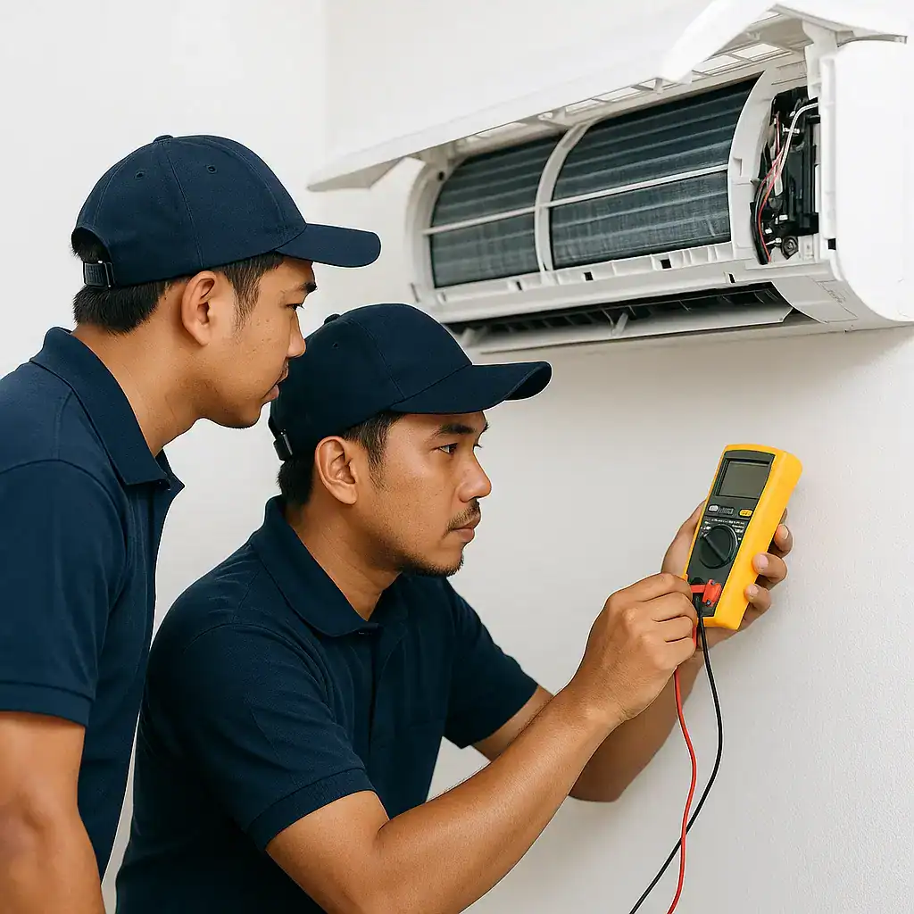 servis aircond rumah setia alam technician pengalaman